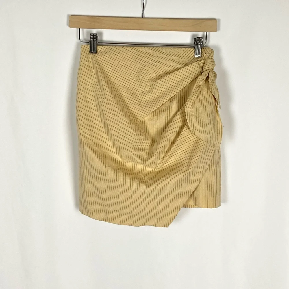 Zara Striped Wrap Tie Side Mini skirt Size XS - Picture 3 of 6